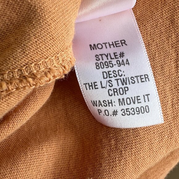 NWT MOTHER DENIM Women's Sz S Move It Twister Crop L/S Shirt Sandstone $105 - Picture 5 of 7